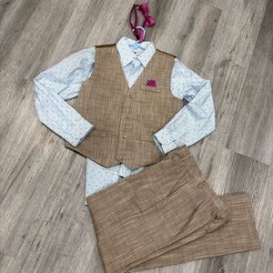 Boys formal wear matching outfit pants top vest bow tie size 14 Easter church
